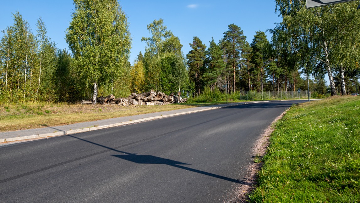 En gatuskylt vid sidan av en väg.